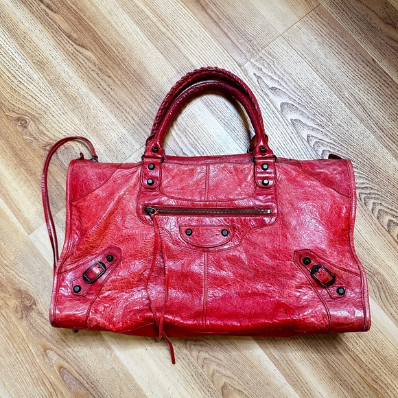 Balenciaga Handbags - Balenciaga Red Leather Women's Bag